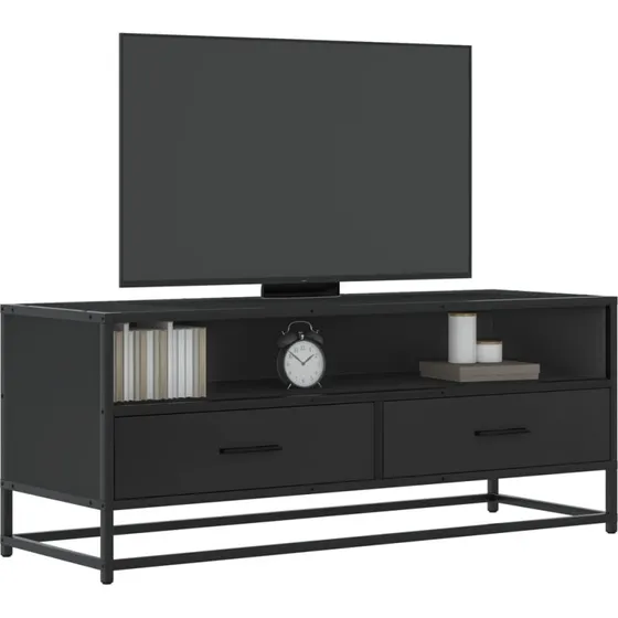 vidaXL tv-bord 100x34,5x40 cm konstrueret træ og metal sort
