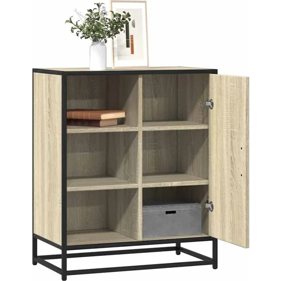 vidaXL Skab 62x35x76 cm Konstrueret Træ Røget Egetræsfarve