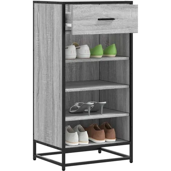vidaXL Skoreol 48x38x97,5 cm Konstrueret Træ Grå