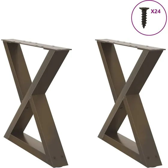 vidaXL sofabordsben 2 stk. naturstål 50x(42-43,3) cm