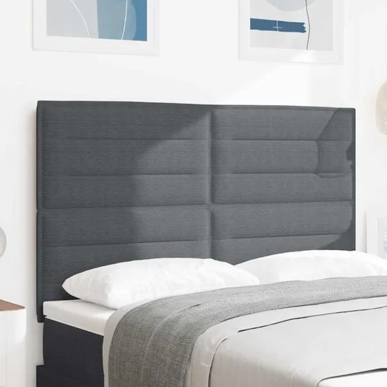 vidaXL LED-sengegavl med lysstrimler, mørkegrå, 160 cm