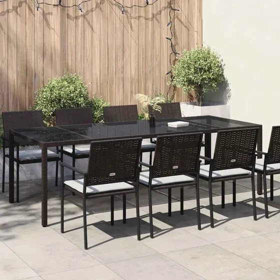 vidaXL Havemøbel Bord Brun 250x100x75 cm Poly rattan