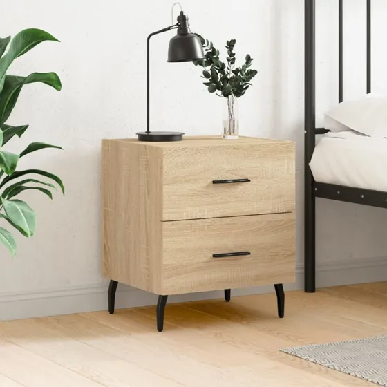 vidaXL Sengebord 40x35x47,5 cm konstrueret træ Sonoma-eg