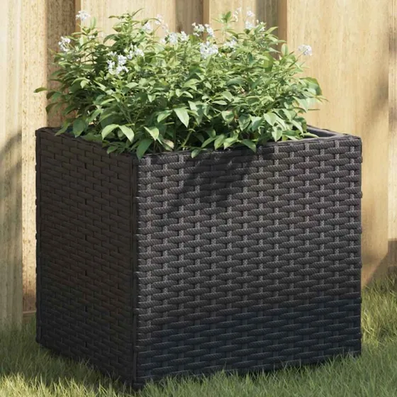 vidaXL 2 stk. plantekasser 36x30x32 cm polyrattan sort