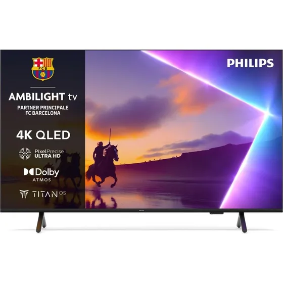 Philips 50PUS8510 50" 4K QLED Smart TV med Ambilight, mat sort