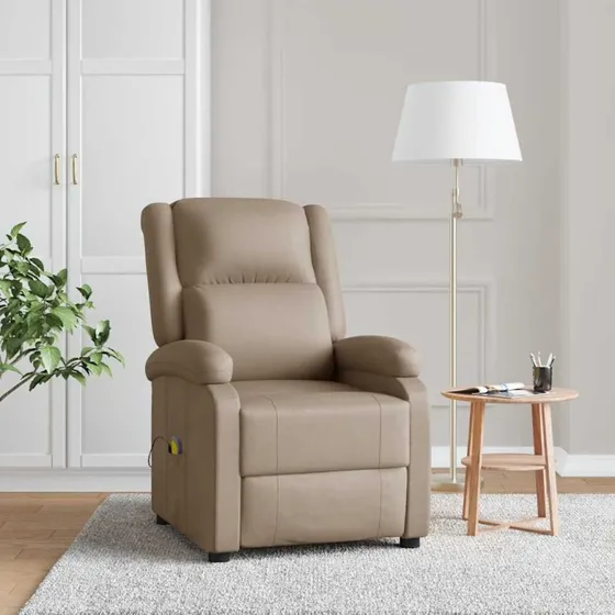 vidaXL Massagestol kunstlæder cappuccino