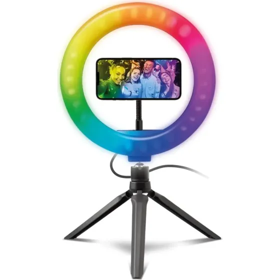 SBS Multicolour Ring Light med Tripod og Fjernbetjening