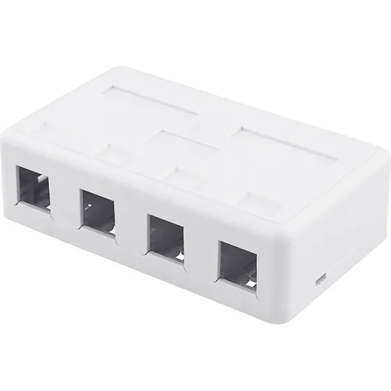 Deltaco Surface Mount Box 4 Porte Hvid