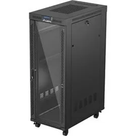 Lanberg FF01-6032-12BL 32U 19" rackskab 600x1000 mm sort glasdør