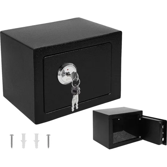 Safesecure Pengeskab med 3 Nøgler, 17x23x17 cm, Sort