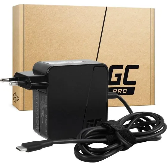 Green Cell AD134PV2 65W USB-C Strømforsyning, Sort
