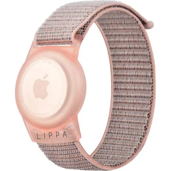 Lippa Nylon Armbånd til AirTag - Pink