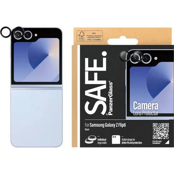 SAFE by PanzerGlass Kameraobjektivbeskyttelse for Samsung Galaxy Z Flip6, Sort