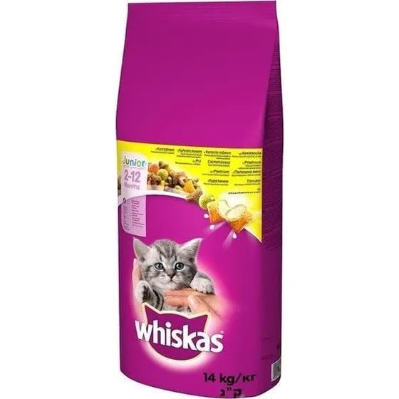 Whiskas Junior med kylling - tørfoder til katte 14 kg