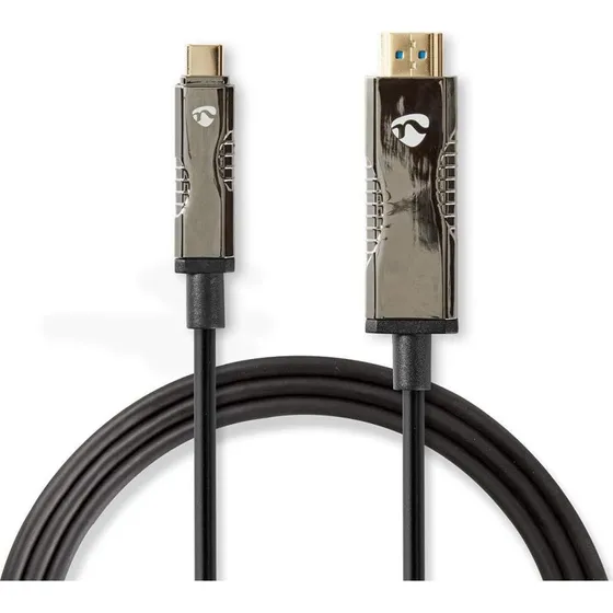 Nedis Aktiv Optisk USB-C til HDMI-kabel 20 m, 18 Gbps, Sort