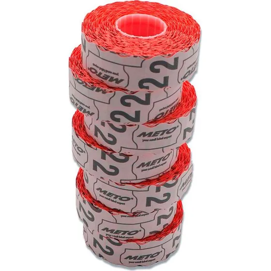 Avery Permanente Prisetiketter 26x12mm, Rød, 1500 stk/rolle