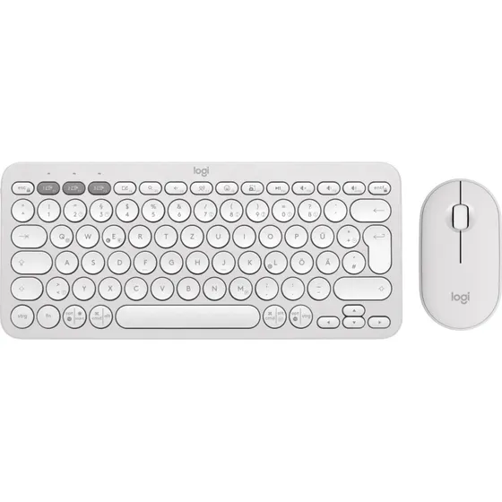 Logitech K380 + M350 Trådløst Tastatur & Mus Sæt, Hvid, QWERTZ