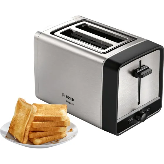 Bosch DesignLine TAT5P420 2-Skive Brødrister, Rustfrit Stål, Sort