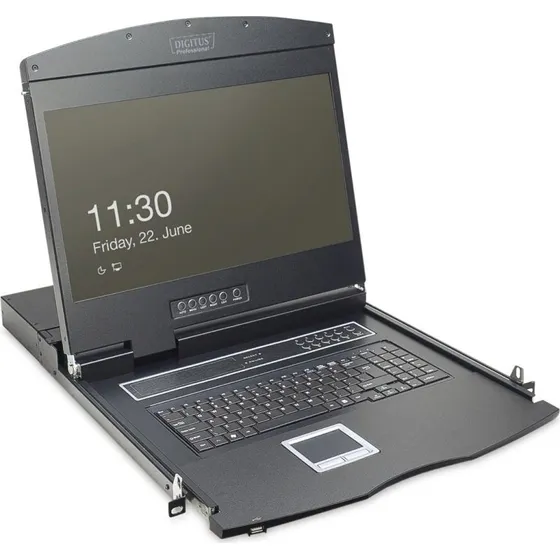 Digitus DS-72211-2US 19" KVM-konsol 8-port US, 1U, sort