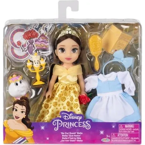 Jakks Disney Princess Belle Dukke 15 cm med 2 kjoler og tilbehør