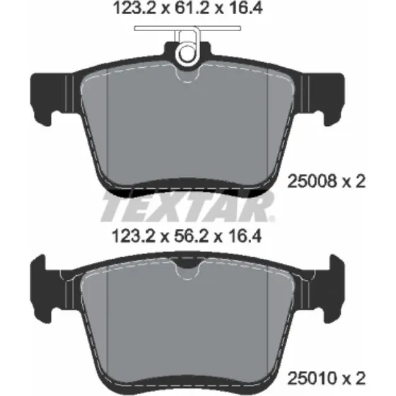 TEXTAR Bremseklodser 2500801 til VW, Audi, Skoda (bagaksel)