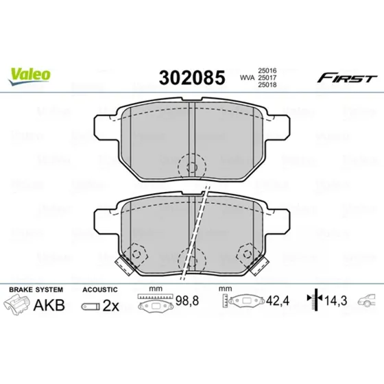 VALEO Bremseklodser 302085 til Toyota, Lexus, Subaru