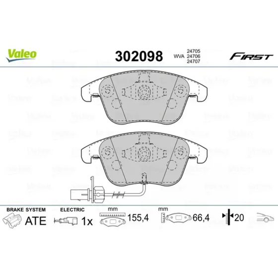 VALEO Bremseklodser 302098 til AUDI A4/A5 B8 B8 Avant Allroad