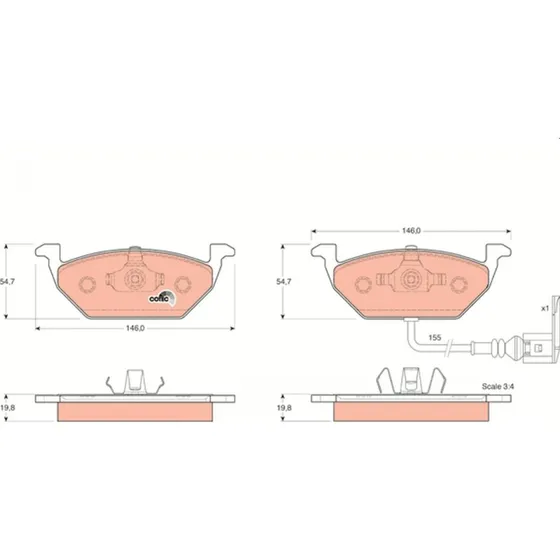 TRW Bremseklodser GDB1386 for VW, Audi, Skoda 280mm