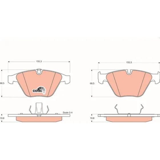TRW Bremseklodser GDB1498, 34116794916,6761283, for BMW