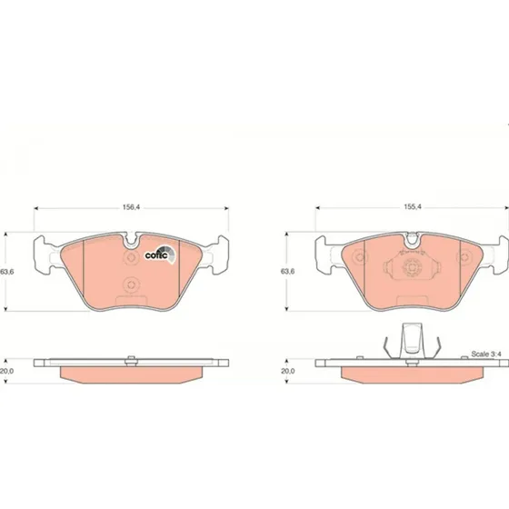TRW Bremseklodser GDB1531, COTEC-serie, for BMW & MG