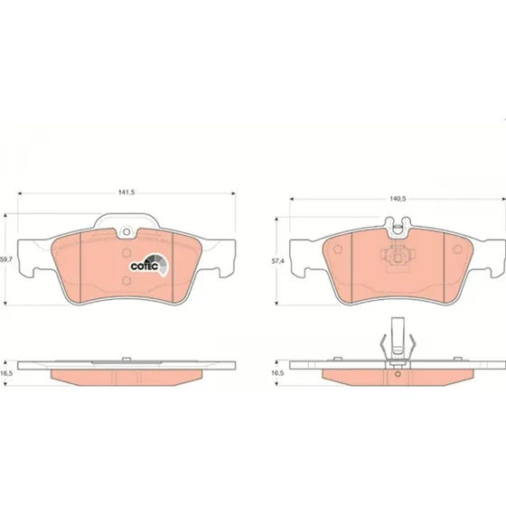TRW Bremseklodser GDB1546 for Mercedes-Benz, Opel, Toyota