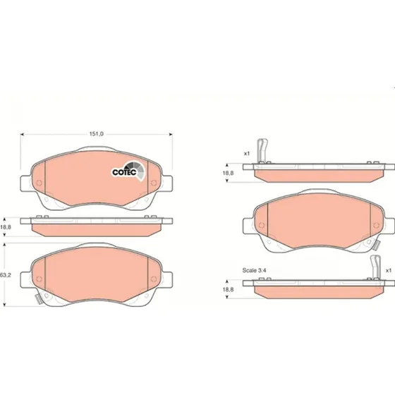 TRW Bremseklodser GDB3336 for TOYOTA AVENSIS & COROLLA Verso