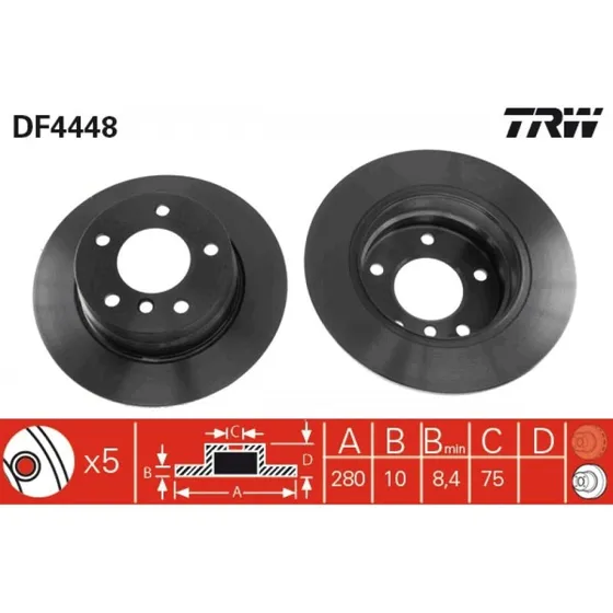 TRW Bremseskive DF4448 for BMW