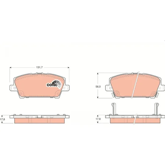 TRW Bremseklodser GDB3407 for Honda Civic VIII Hatchback