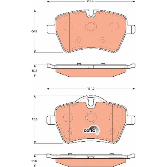 TRW GDB1712 Bremseklodser, Akselsæt, til MINI 280-294 mm