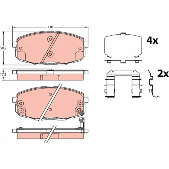 TRW Bremseklodser GDB3450 for Renault, Hyundai, Kia