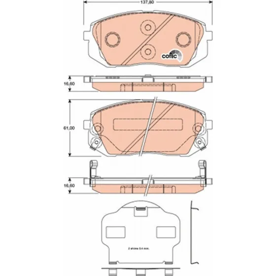 TRW Bremseklodser GDB3461, Akselsæt, for Hyundai & Kia