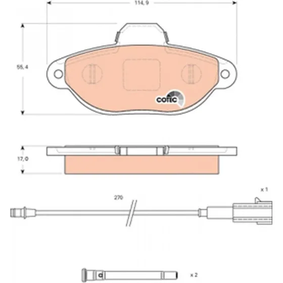 TRW Bremseklodser GDB1745 for Ford, Fiat, Chevrolet