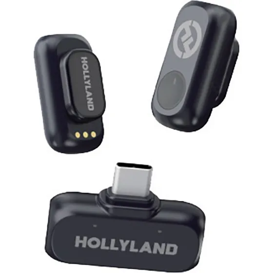 Hollyland LARK A1 Mini Duo Mikrofon, USB-C, 200m Rækkevidde, Grå