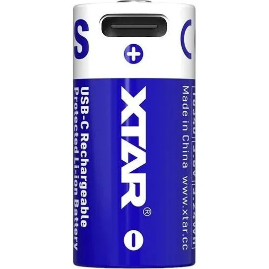XTAR 16340 900mAh 3,7V USB-C Genopladeligt Batteri