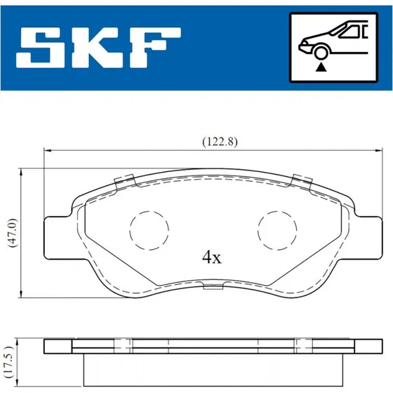 SKF Bremseklodser VKBP 80037 til TOYOTA, PEUGEOT, CITROËN
