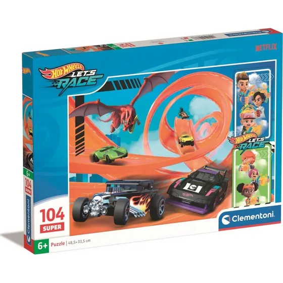 Clementoni Super Color Hot Wheels 104 Brikker Puslespil