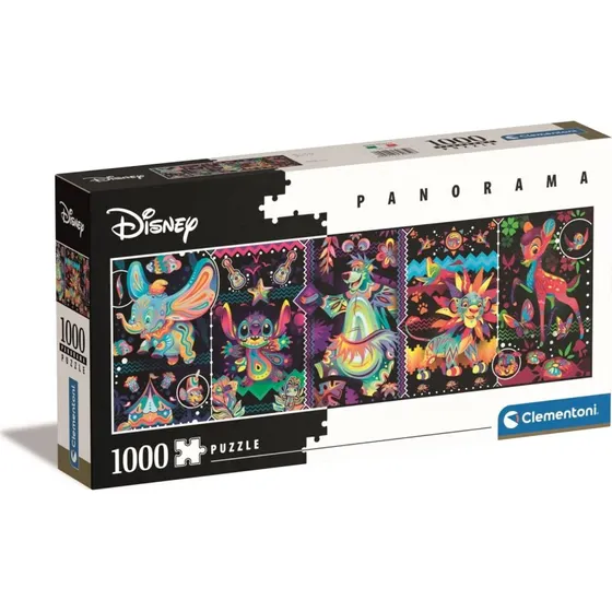 Clementoni 39659 Panorama Puslespil 1000 Brikker - Disney Figurer