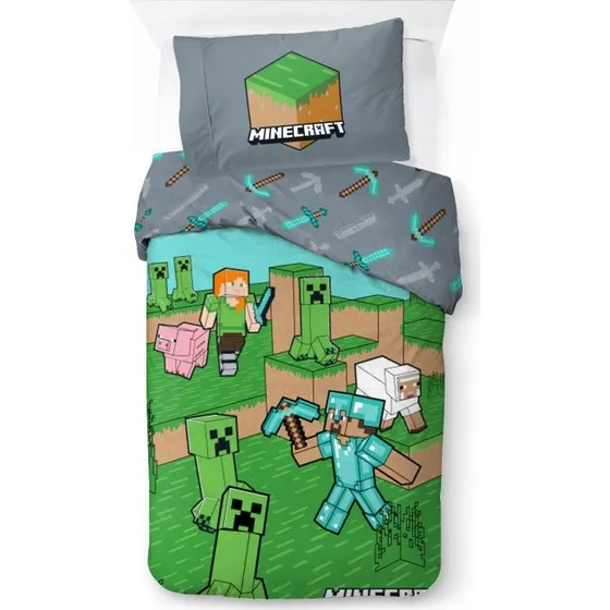 BrandMac Minecraft Sengetøj 140x200 cm – Dyr og Mobs