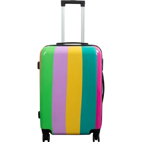 Rainbow Stripes Medium Hardcase Kuffert – Letvægt, 3,1 kg, 69 L