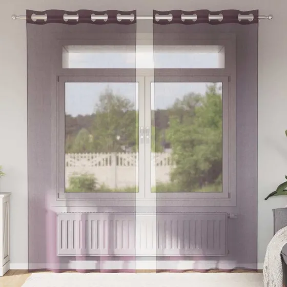 vidaXL Voile-Gardiner med Øskner 2 stk. 140x245 cm Lilla