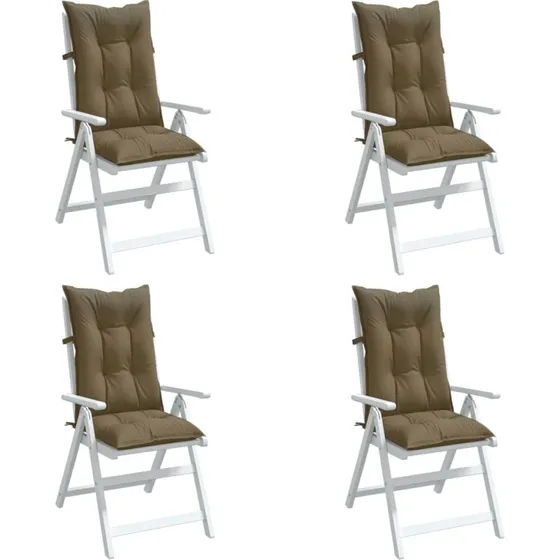 vidaXL Stolehynder med høj ryg 4 stk. 120x50x7 cm gråbrun