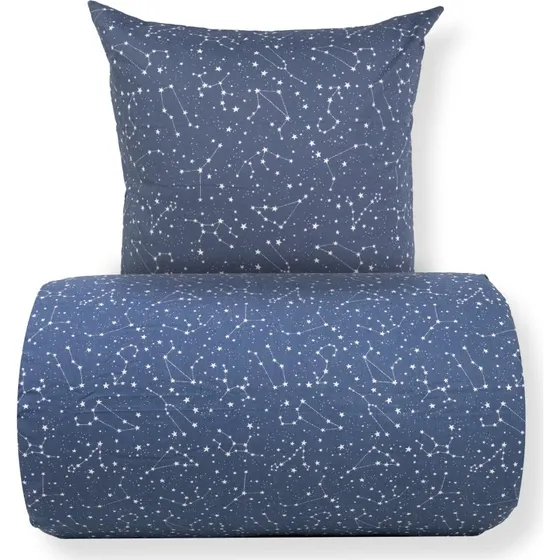 Borg Living Zodiac blue Dobbelt Sengetøj 200x220 cm - 100% Bomuld, Vendbart