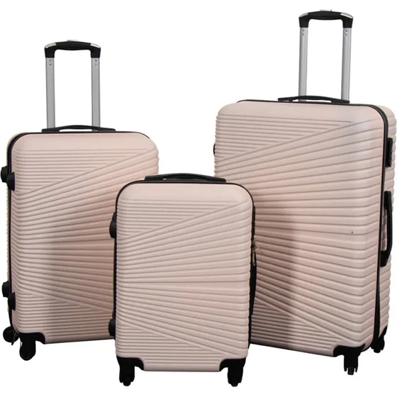 Nordic Nude 3-PC Hardcase Kuffertsæt – Letvægt, 360° Hjul, 2 Rum