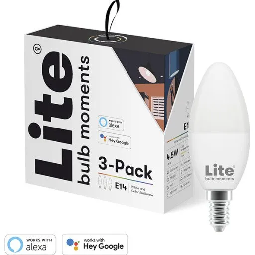 Lite Bulb Moments E14 C35 RGB 4,5W 2700-6500K 3-pak